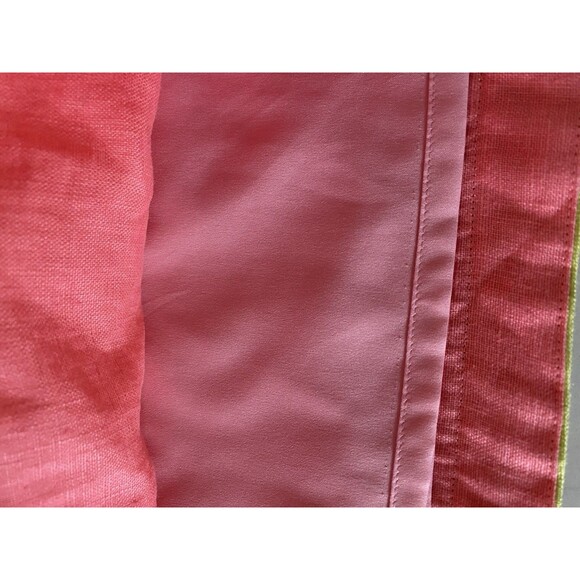 STS Sail to Sable Pink Dress/Green-White Trim Short Sleeve Size 6 Linen Lined - Picture 4 of 8